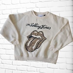 Zara Cream Rolling Stones Sweatshirt Y9-10